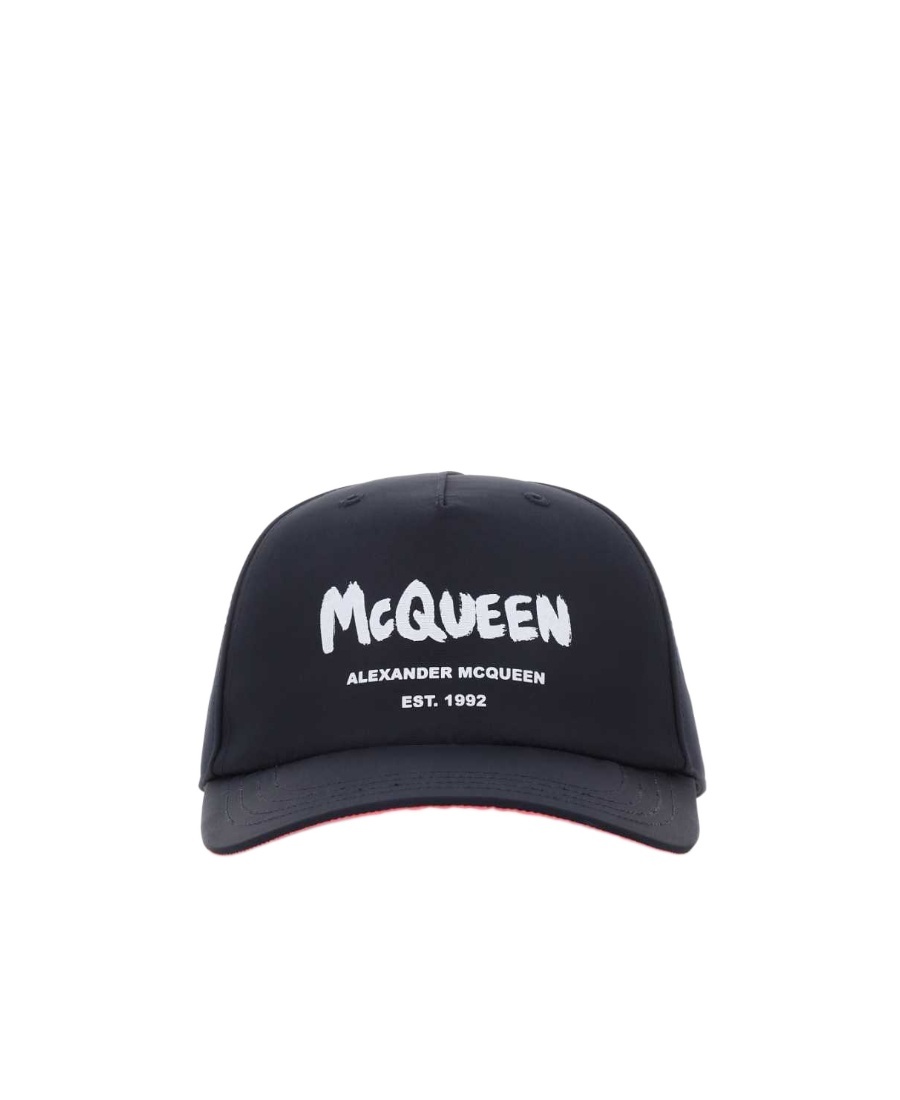 Alexander Mcqueen Men Navy Blue Polyester Baseball Cap In Blue