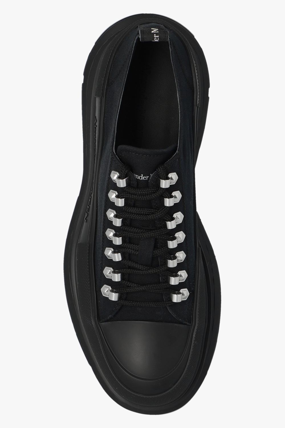 Alexander Mcqueen Baskets Tread Slick En Toile De Coton In Black
