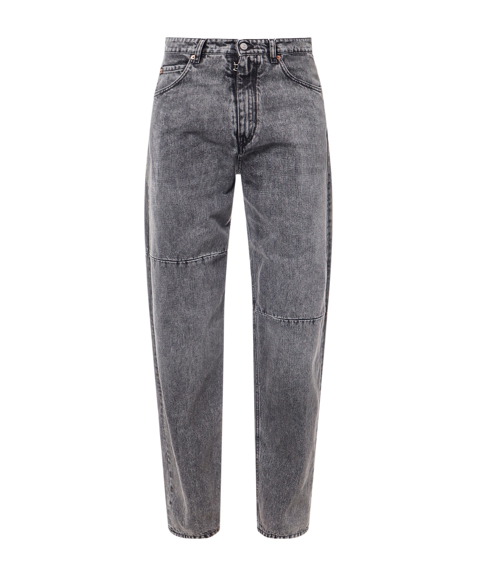 Mm6 Maison Margiela Panelled Straight-leg Jeans In Gray