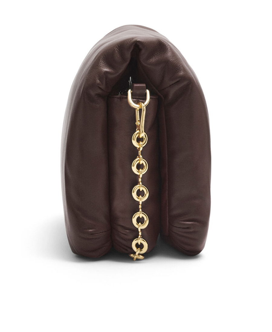 Loewe Puffer Goya Bag In Shiny Nappa Lambskin In Brown