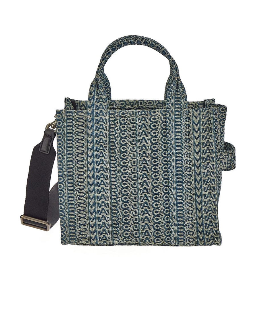 Shop Marc Jacobs Monogram Jacquard Logo Patch Small Tote Bag In Black