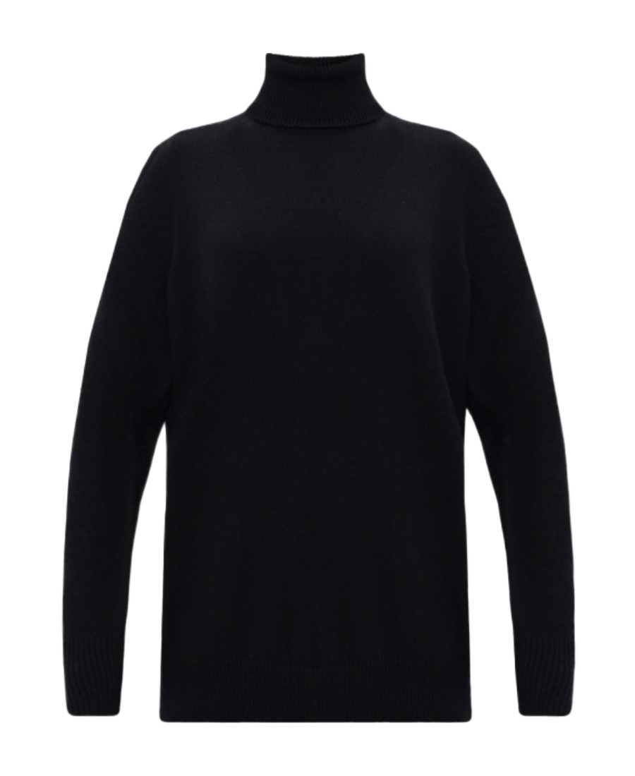 Ann Demeulemeester Tess High Neck Knit Sweater In Black