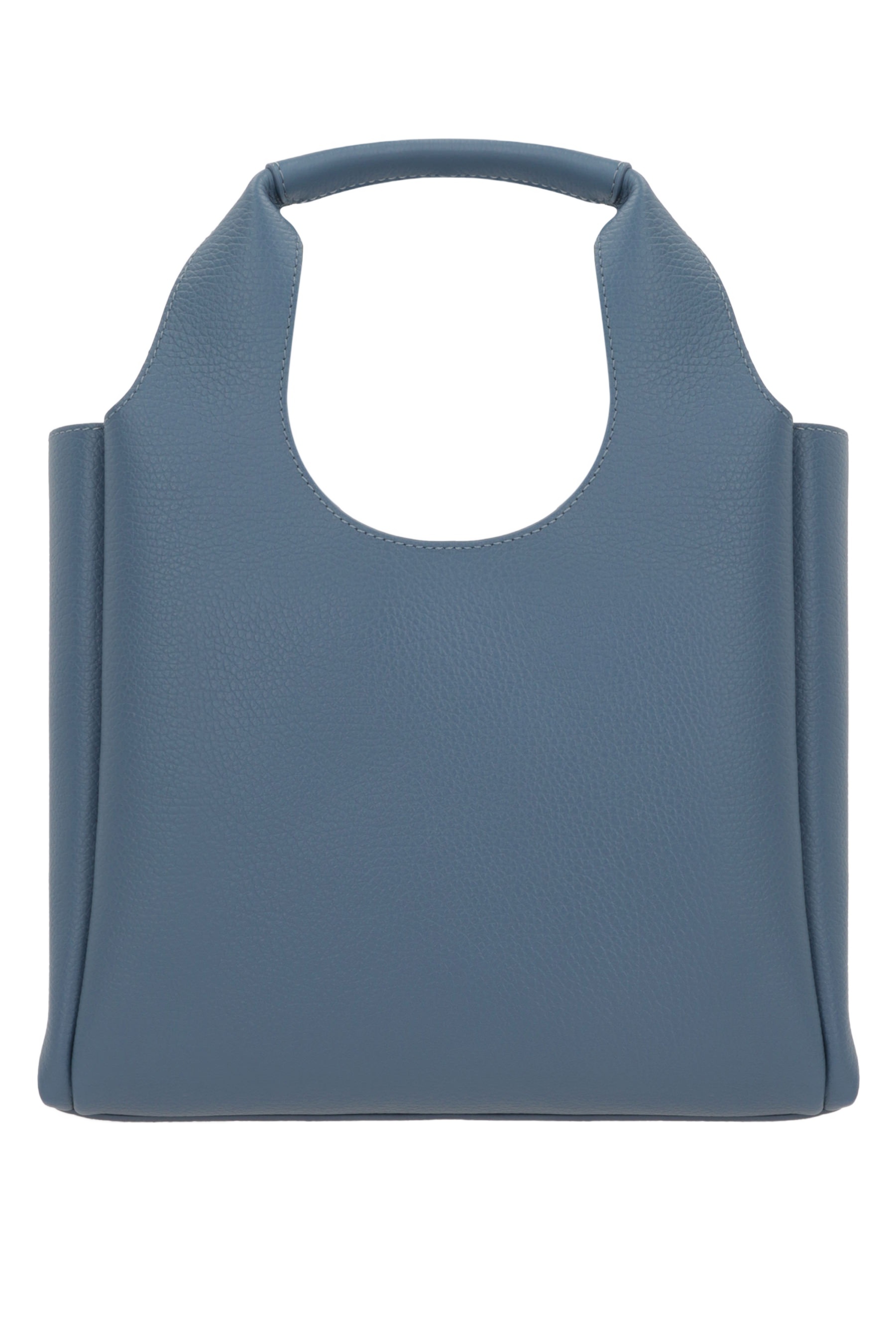 Hogan Small Leather Tote Bag With Structured Shape In Blue