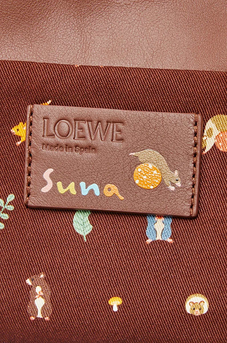 Loewe Mini Puzzle Leather Shoulder Bag In Brown