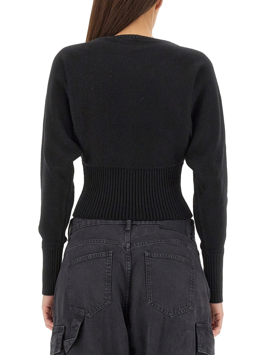 Moschino Peace Symbol Embellished Knitwear With Long Sleeves In Black