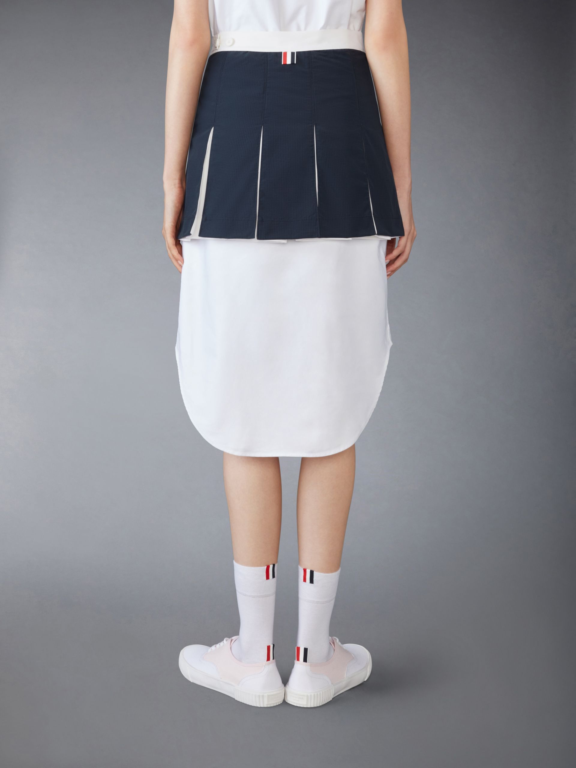 Shop Thom Browne Pleated Ripstop Miniskirt In Black