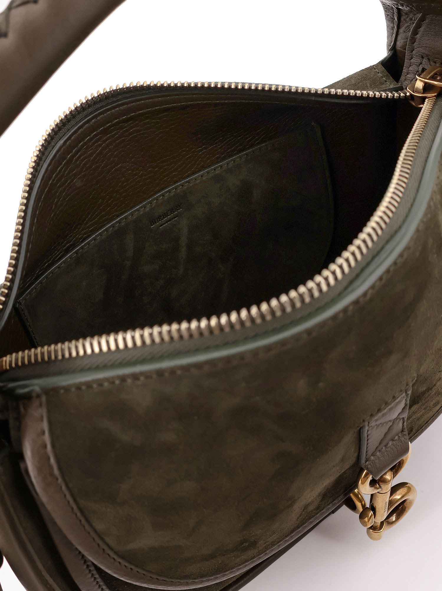 Burberry Clip Foldover-top Small Tote Bag In Brown