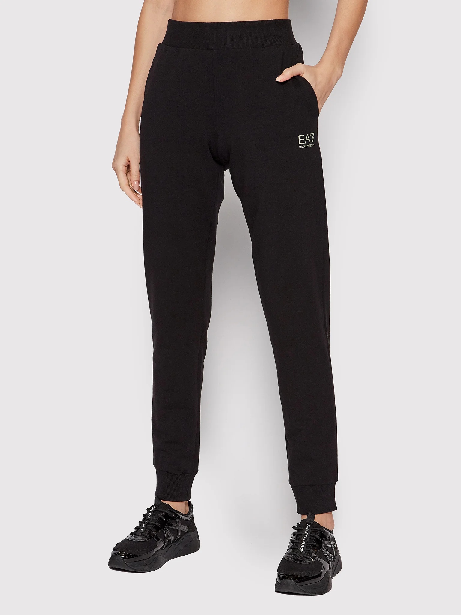 Ea7 Logo Sweater And Sweatpants Suit In Black