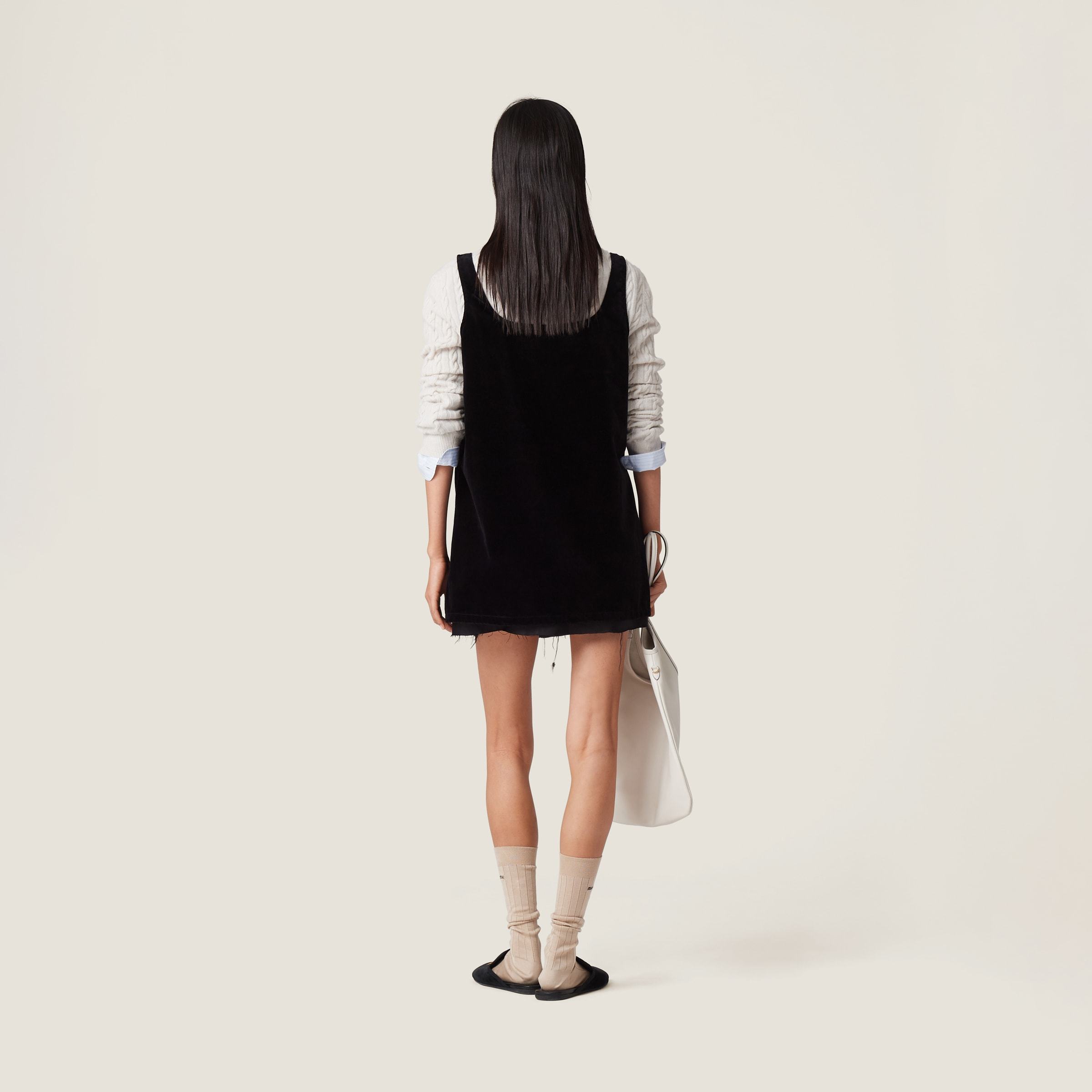 Miu Miu A Dress With A Front Logo In Black