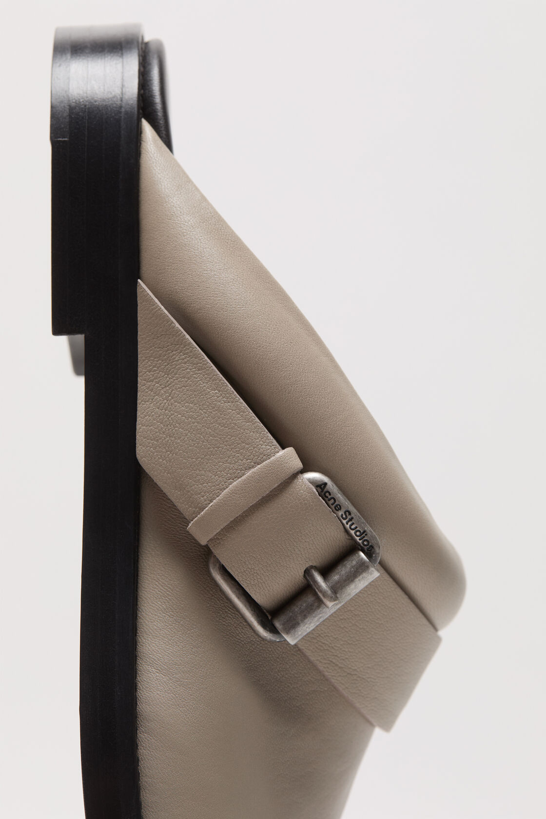 Acne Studios 20mm Leather Mules W/ Buckle Strap In Nude