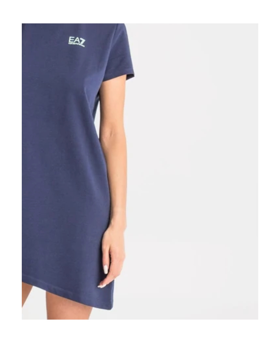 Emporio Armani Navy Blue Logo Dress In Blue