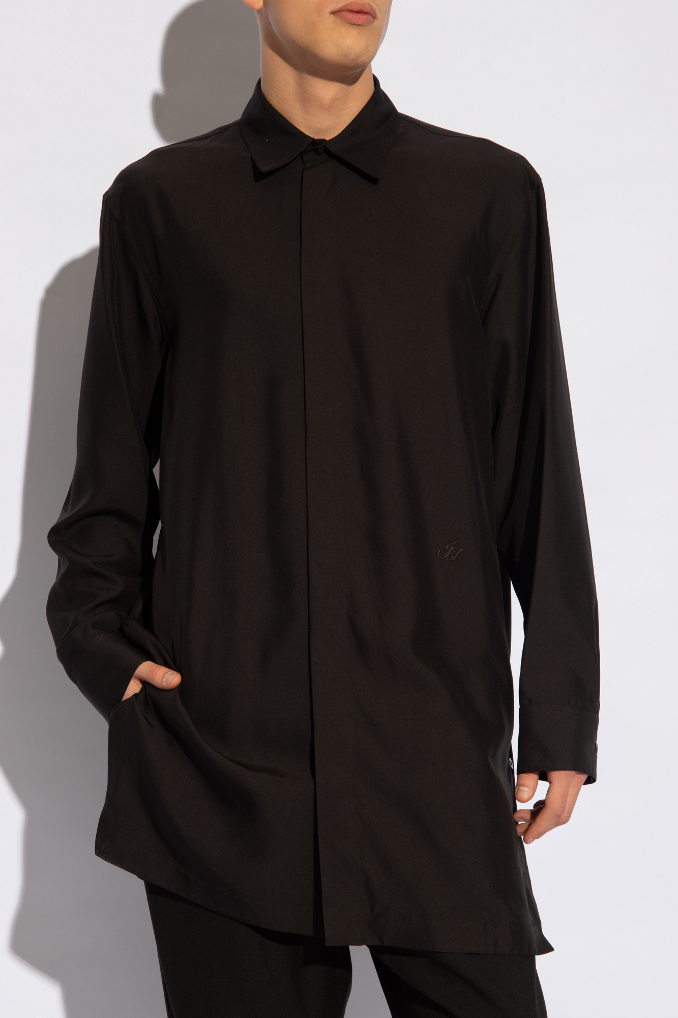 Jil Sander Boxy Fit Short Sleeve Cotton Shirt In Black
