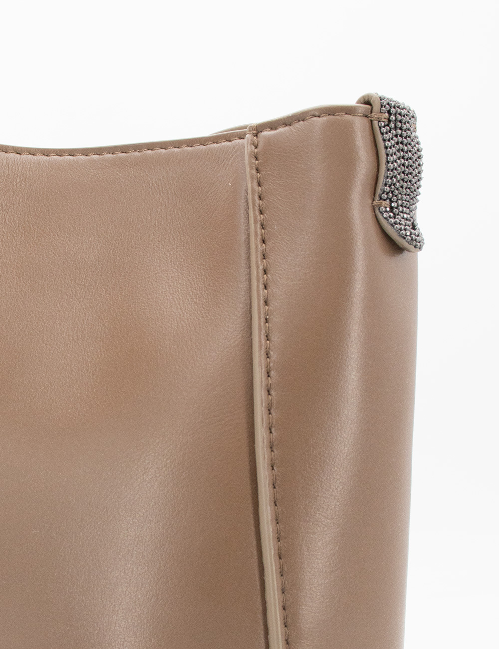 Brunello Cucinelli Monili Embellished Cell Phone Case In Brown