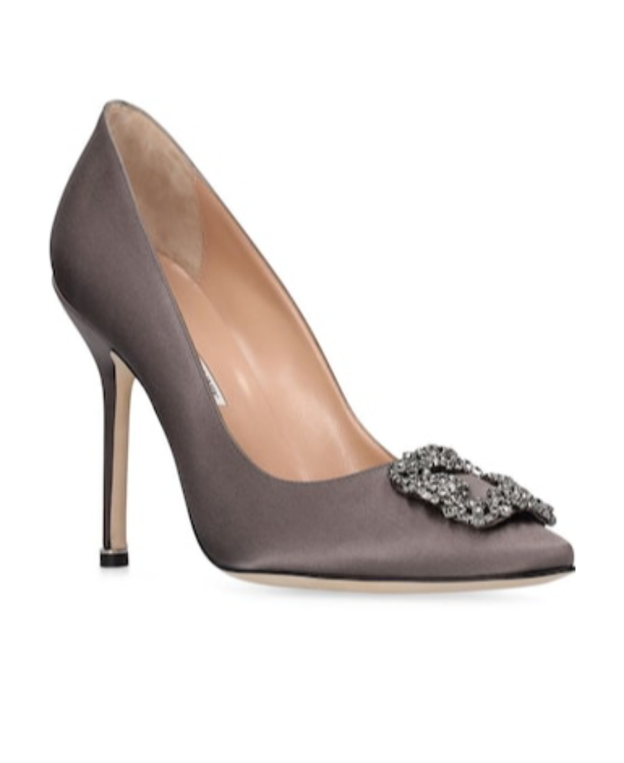 MANOLO BLAHNIK LOGO SHALLOW-MOUTHED HIGH HEELS