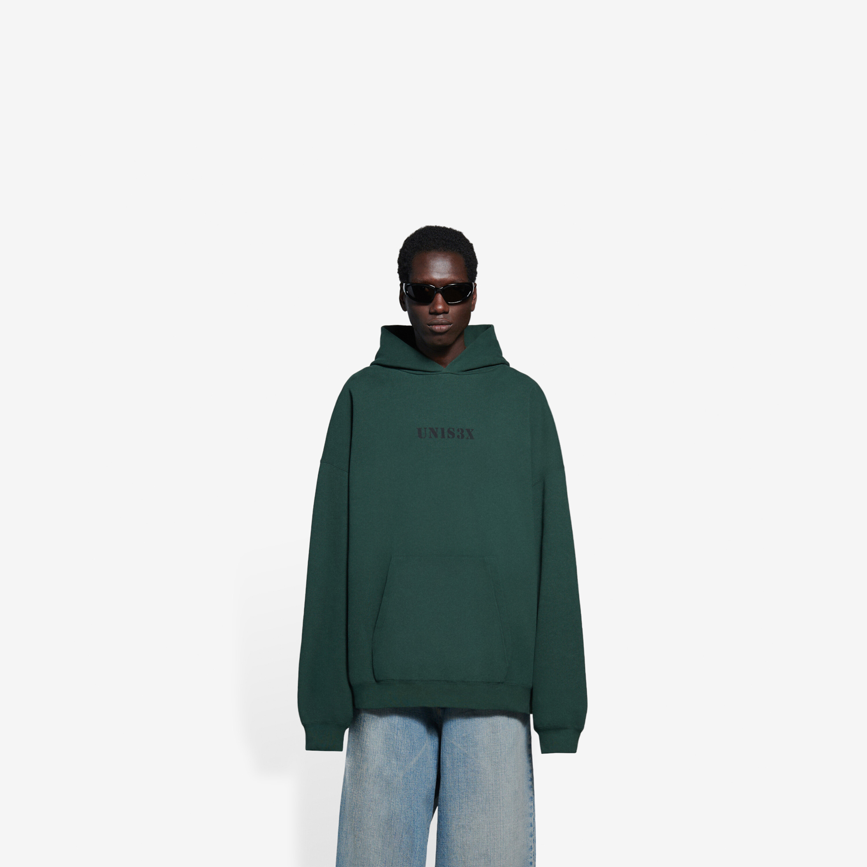 Balenciaga Unisex-print Oversized Hoodie In Green