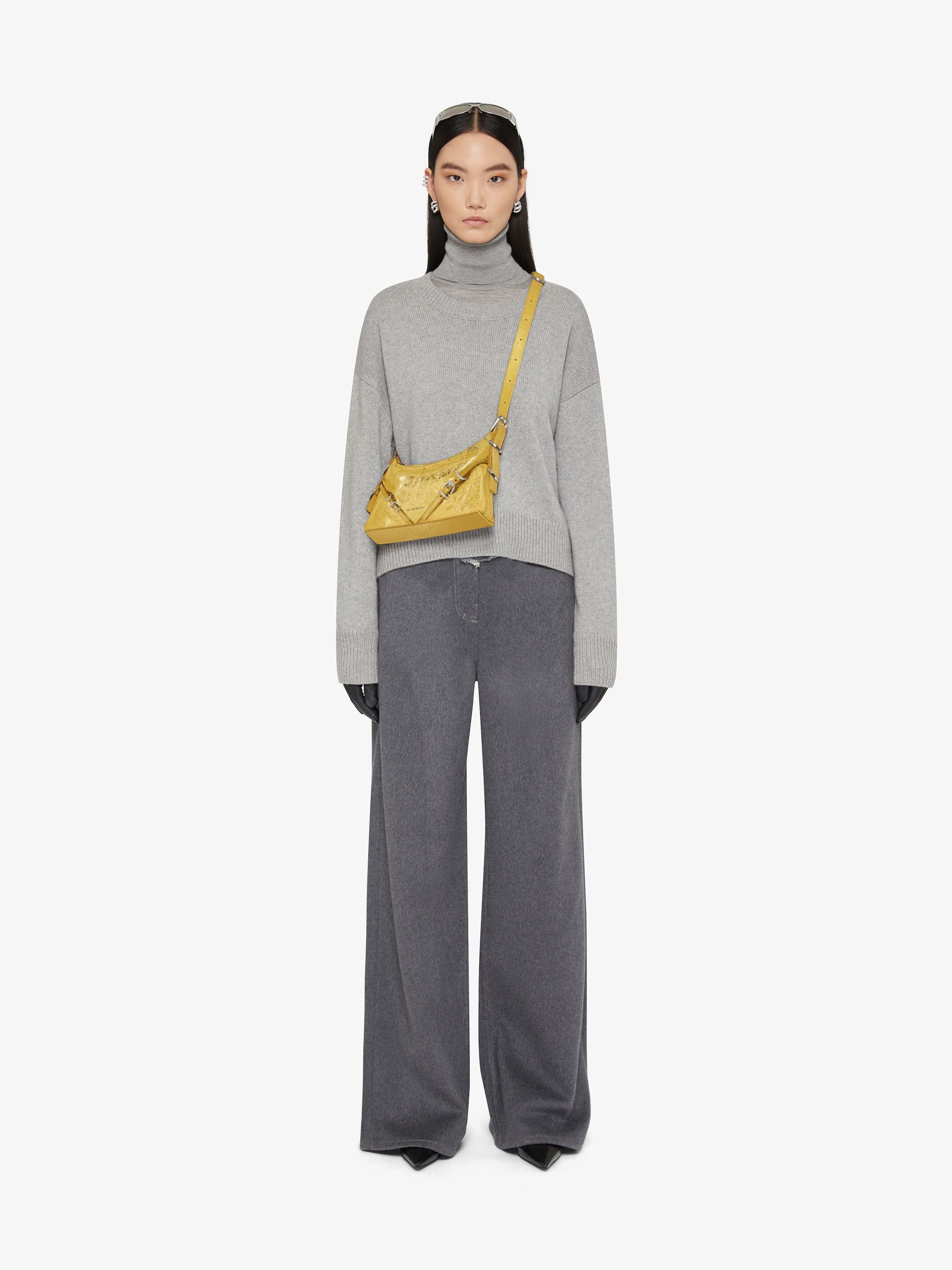 Givenchy Mini Voyou Leather Shoulder Bag In Yellow