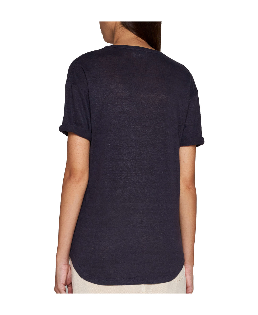 Isabel Marant Étoile 'koldi' Black Crewneck T-shirt With Contrasting Logo In Black