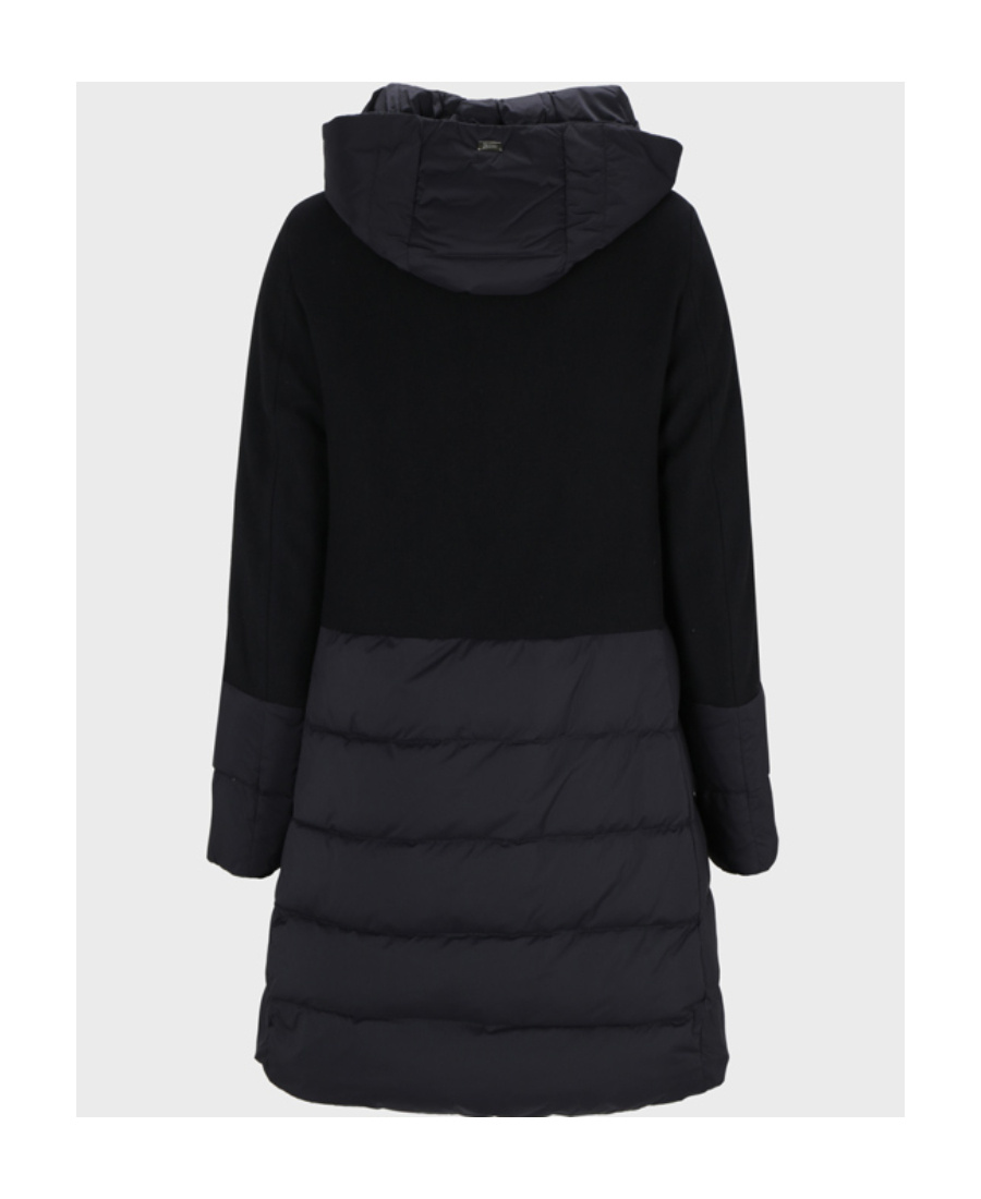 Herno Mix Fabric Medium Jacket In Black