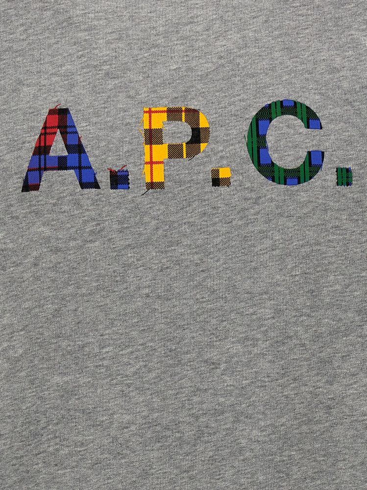 Apc A.p.c. Logo Printed Crewneck Sweater In Gray