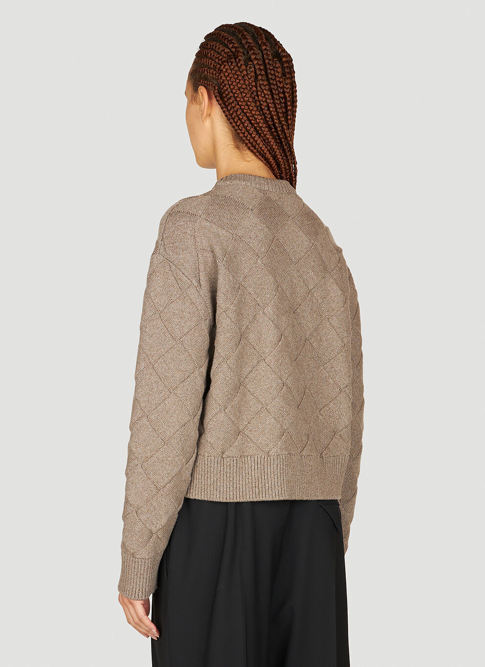 Bottega Veneta Round Neck Sweater In Gray