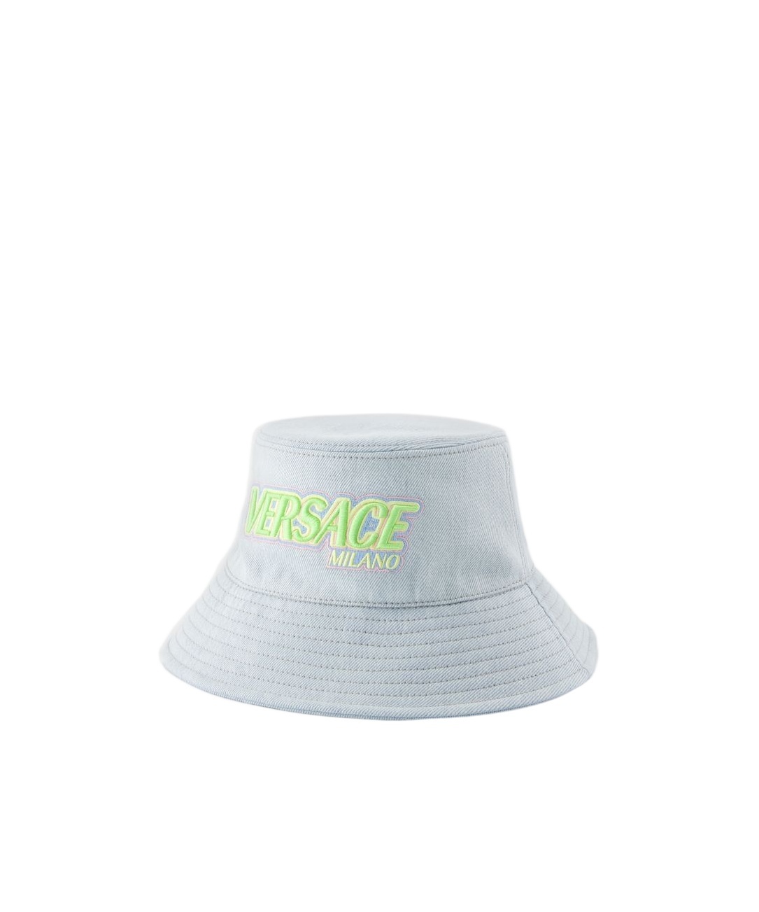 Versace Embroidered Logo Bucket Hat - Denim - Blue