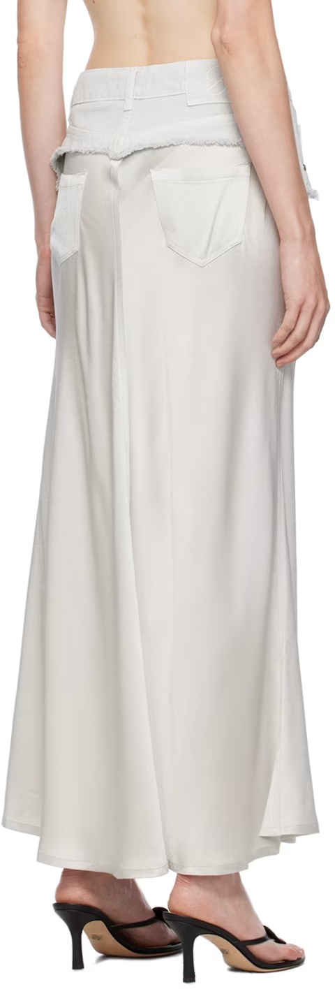 Blumarine Laminated Front Split Skirt In White