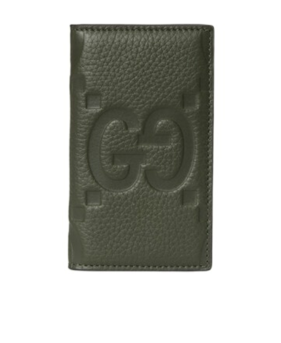 Gucci Jumbo Gg Leather Wallet In Brown