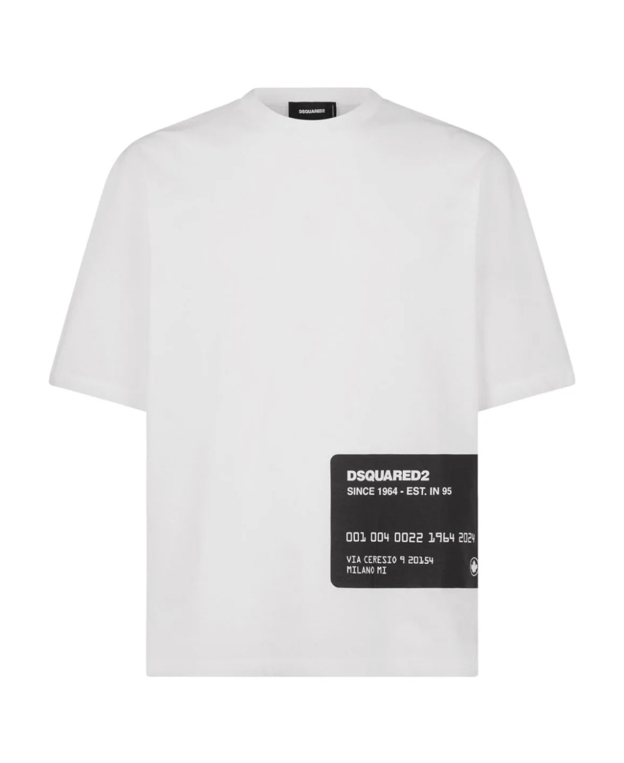 Dsquared2 Cotton Card Loose Fit T-shirt In White
