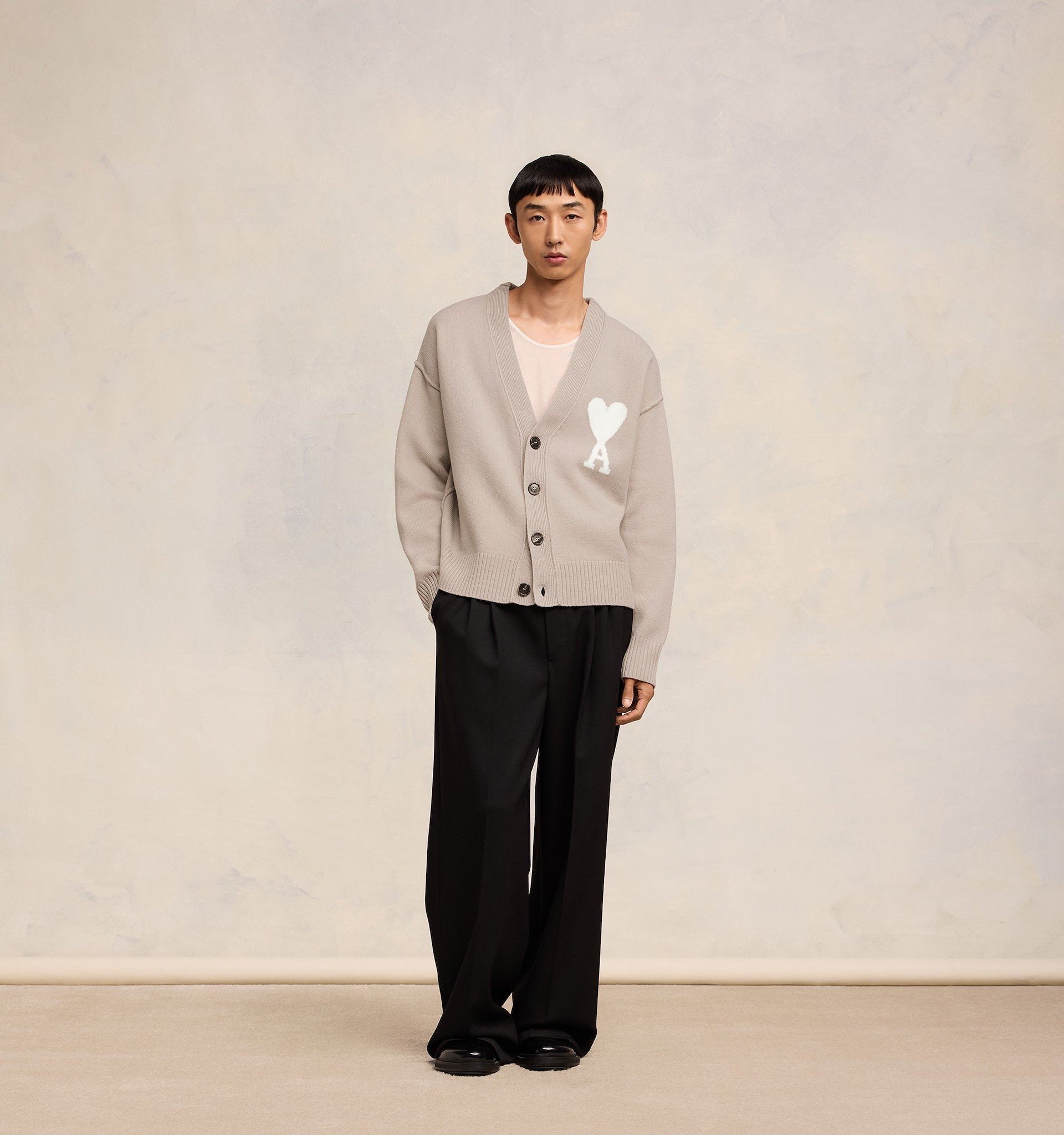 Ami Alexandre Mattiussi Off White Adc Cardigan In Nude