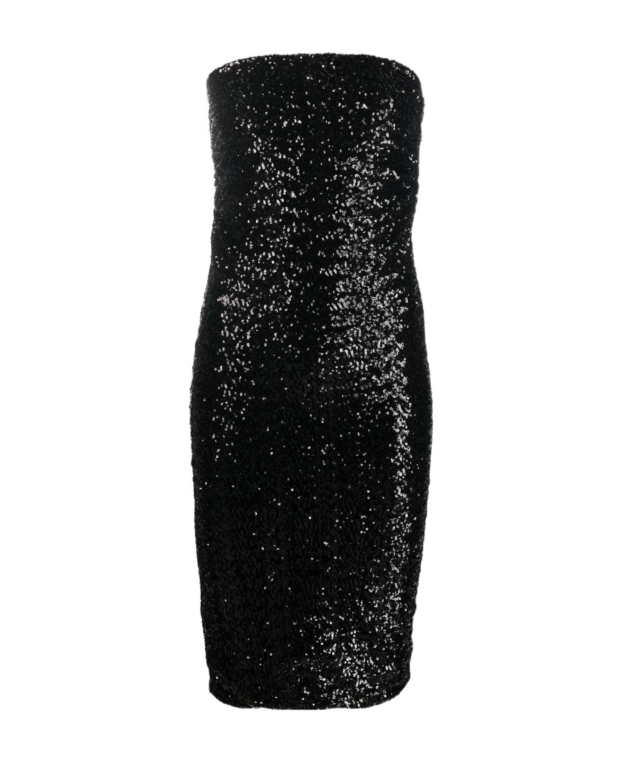 P.a.r.o.s.h Sequined Shoulder-length Dress In Black