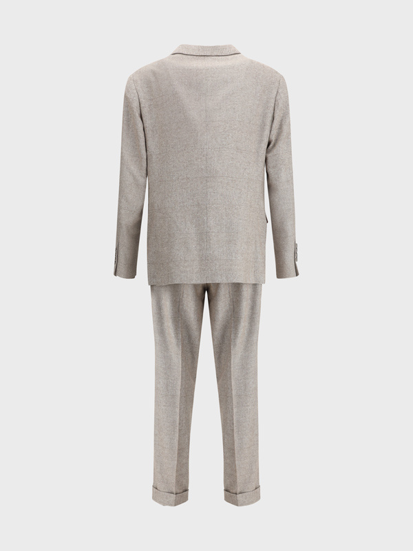 Brunello Cucinelli Silk And Wool Suit In Gray