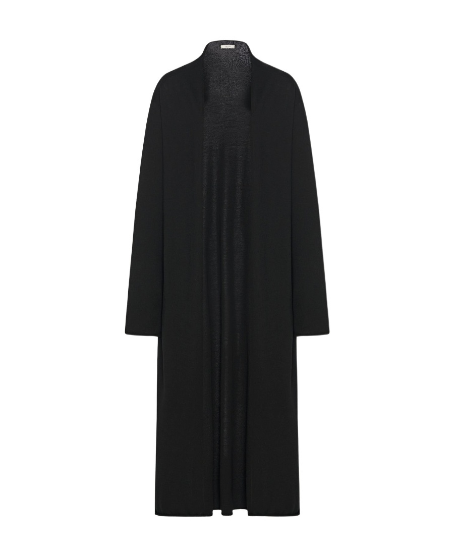 The Row Circle Long Knitted Cardigan In Black