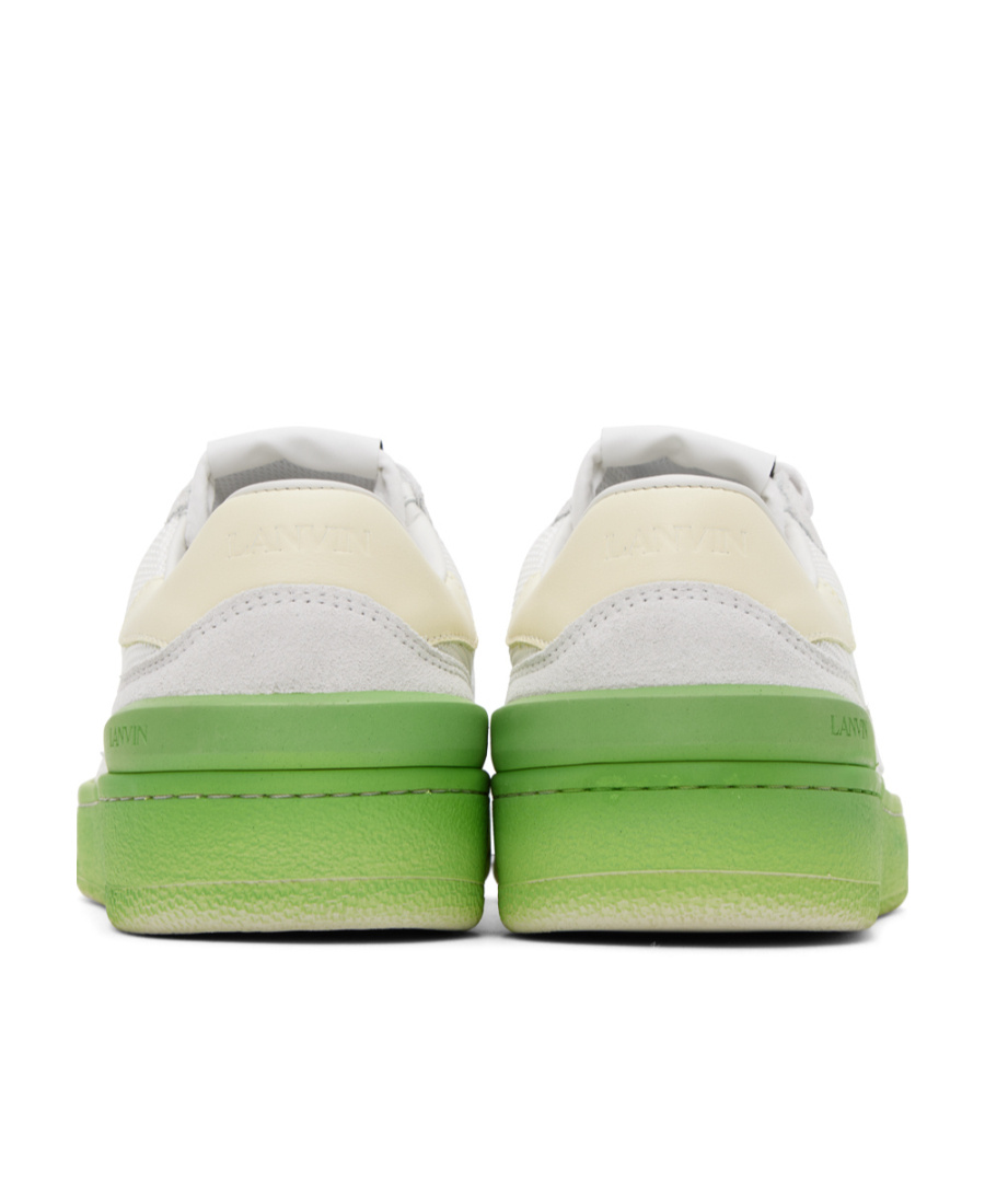 Lanvin Round Toe Lace-up Sneakers In White
