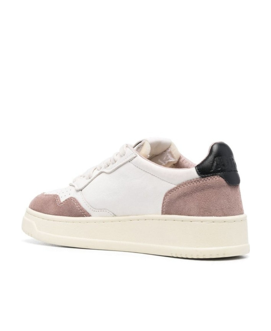 Shop Autry Panelled Perforated Leather Sneakers In White