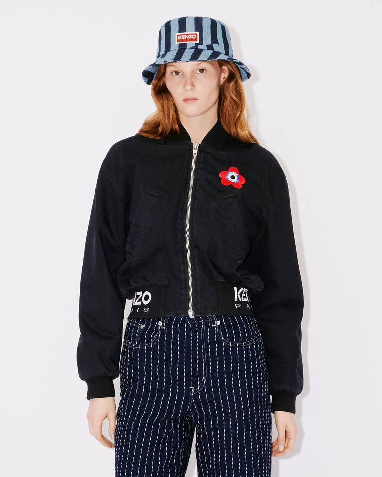 Kenzo Target Boke Flower Zip-up Bomber Jacket In Black