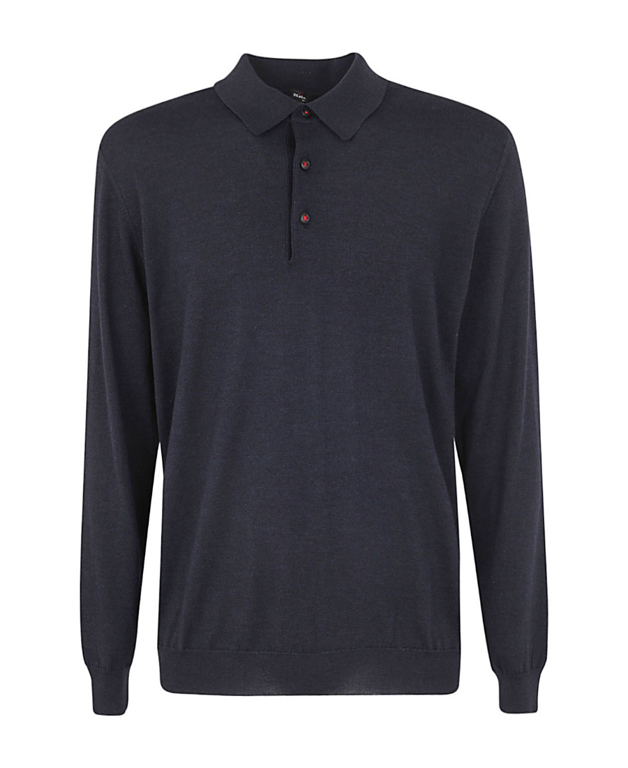 KITON LONG-SLEEVED LAPEL SWEATER