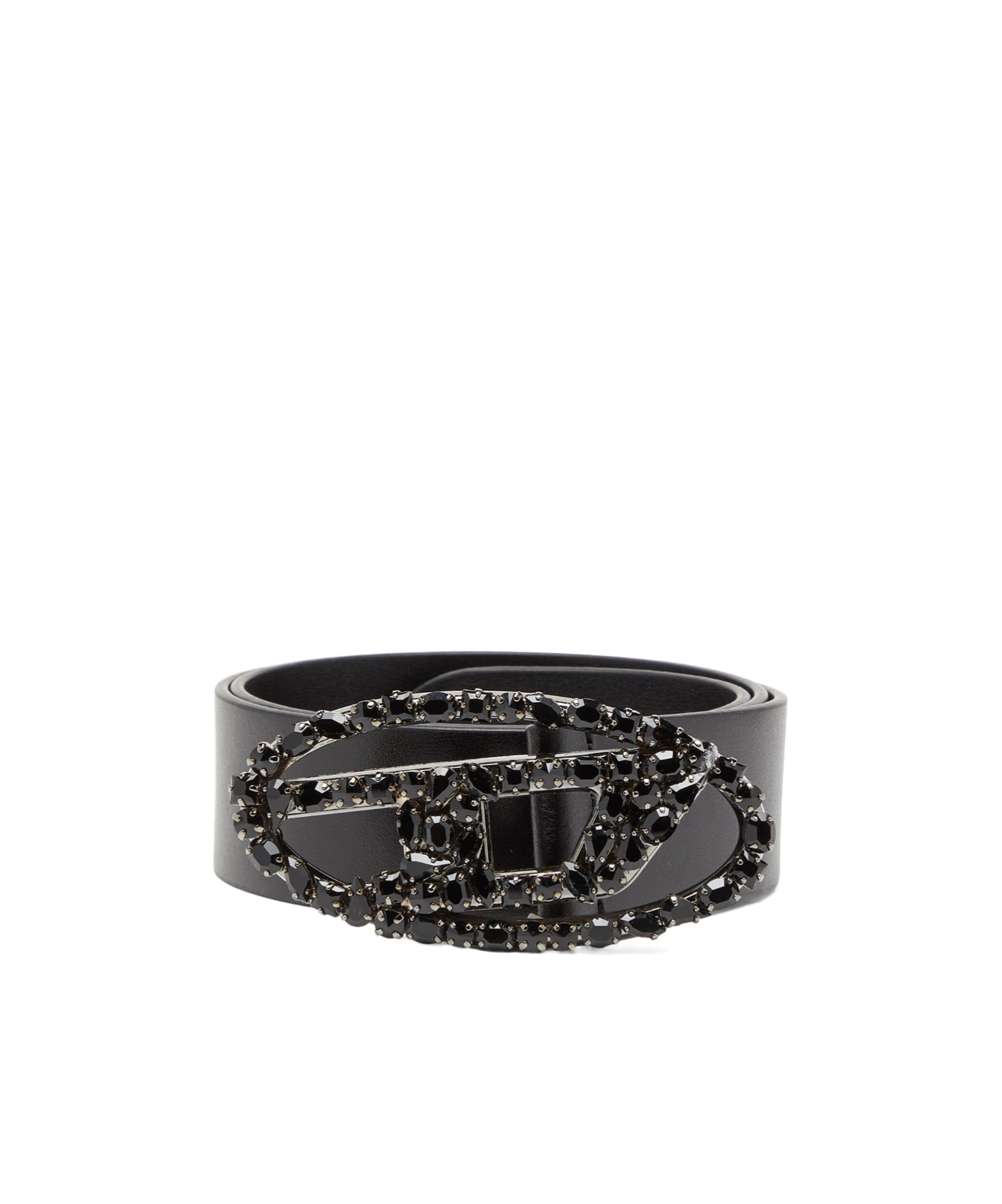 Diesel B-1dr Oval Logo Belt In Black