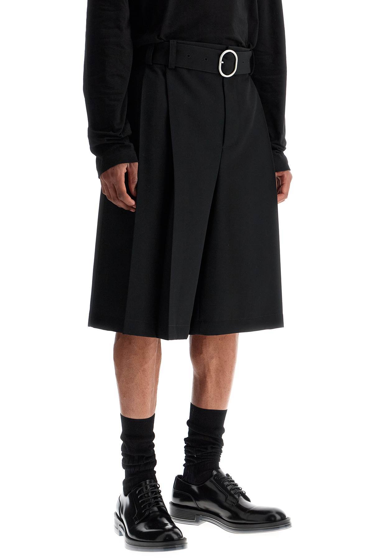 Jil Sander Gabardine Bermuda Shorts In Black