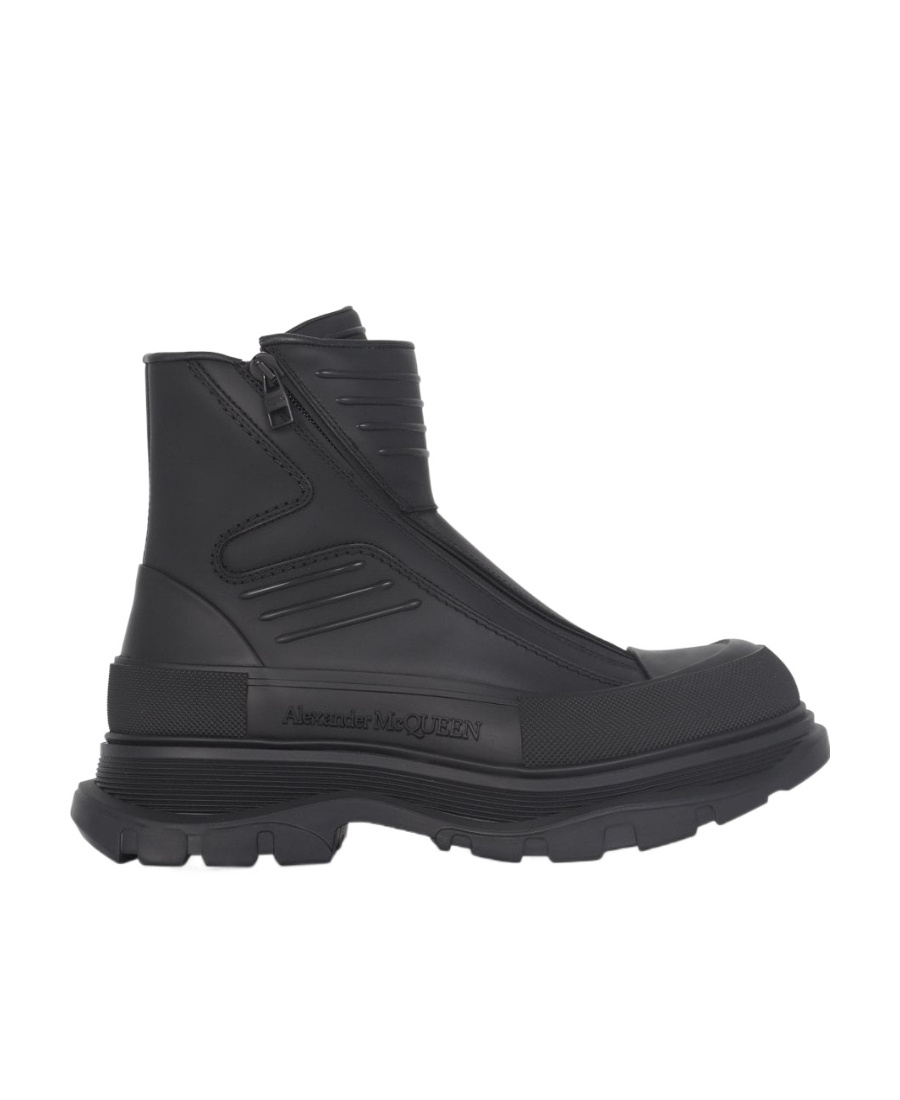 Alexander Mcqueen Tread Slick Motorcycle Boot In Black