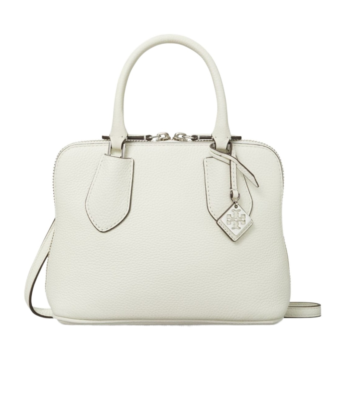 Tory Burch Mini Swing Leather Satchel In White