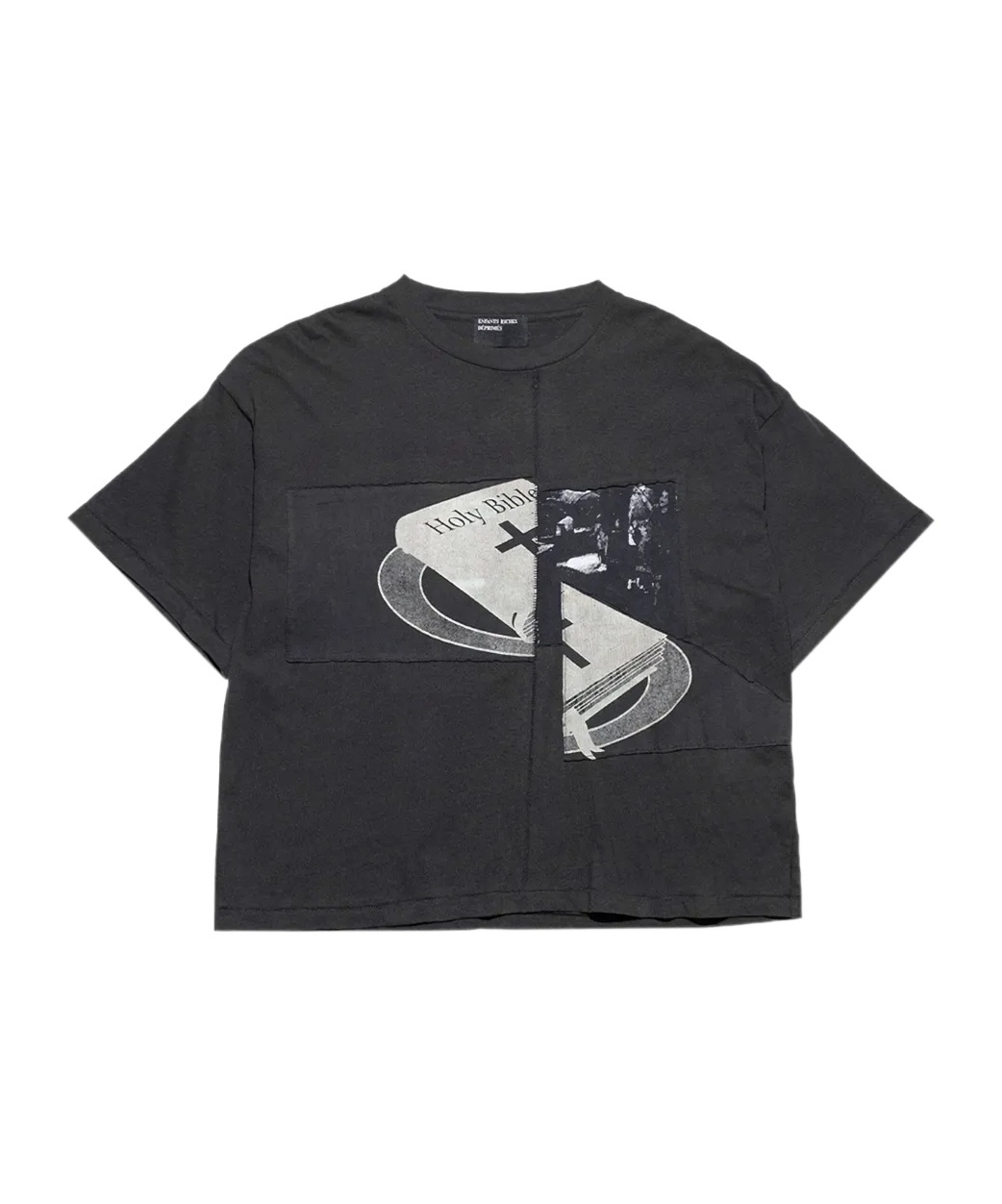 Enfants Riches Deprimes Holy Bible Assemblage Panelled Printed Cotton-jersey T-shirt In Gray