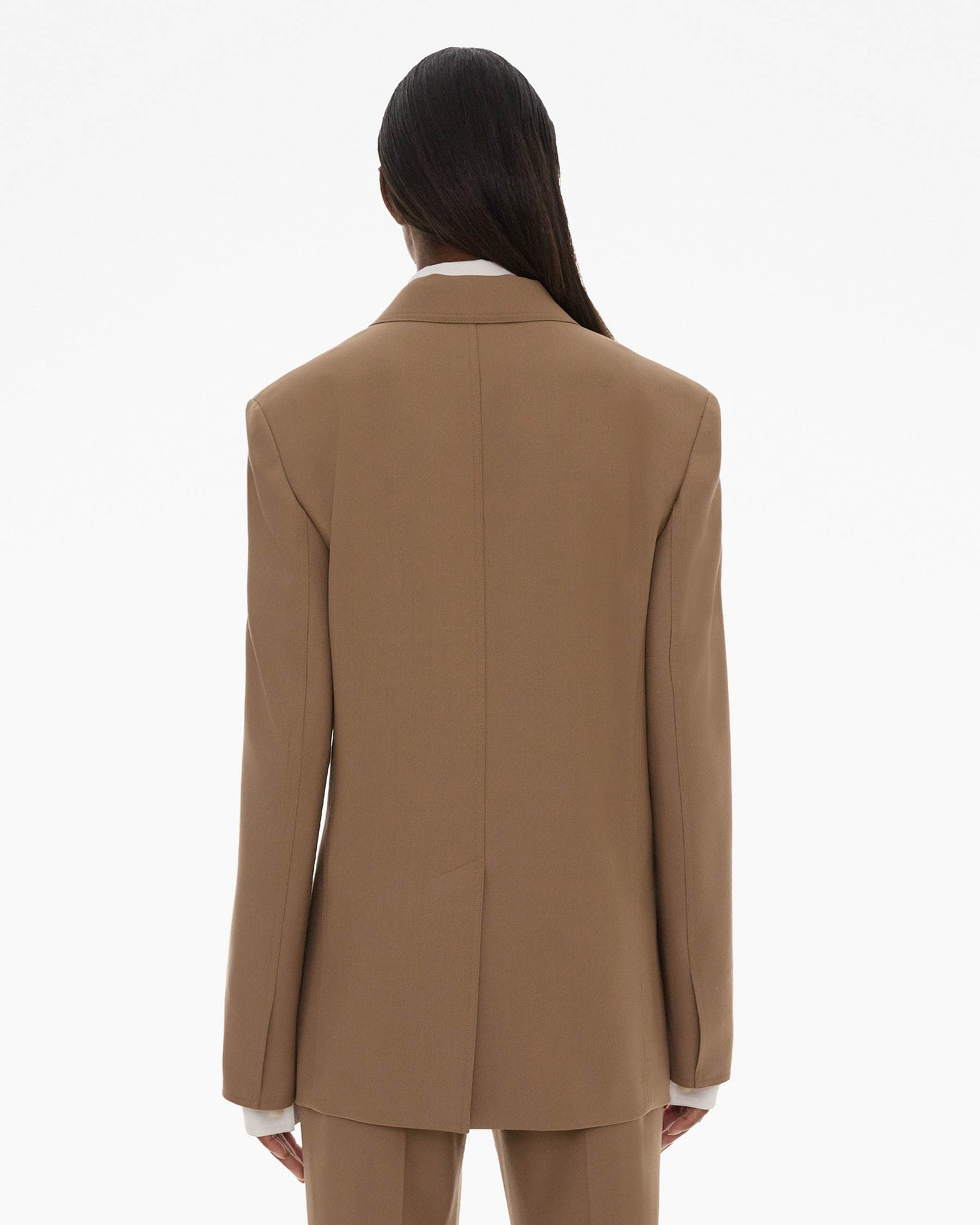 Helmut Lang Single-breasted Blazer Front Pockets In Brown