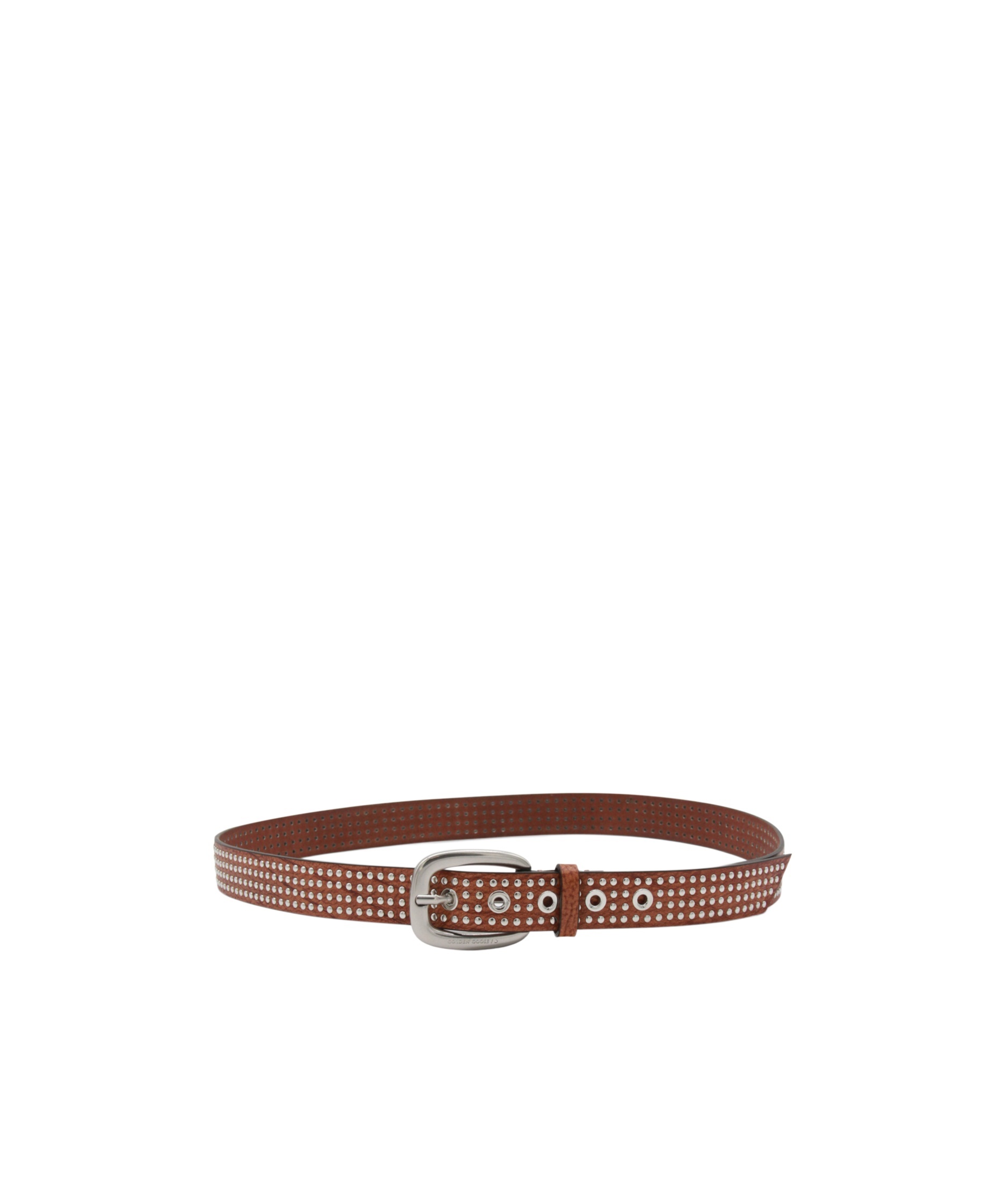 Golden Goose Leather Studded Adjustable Length Belts In Brown