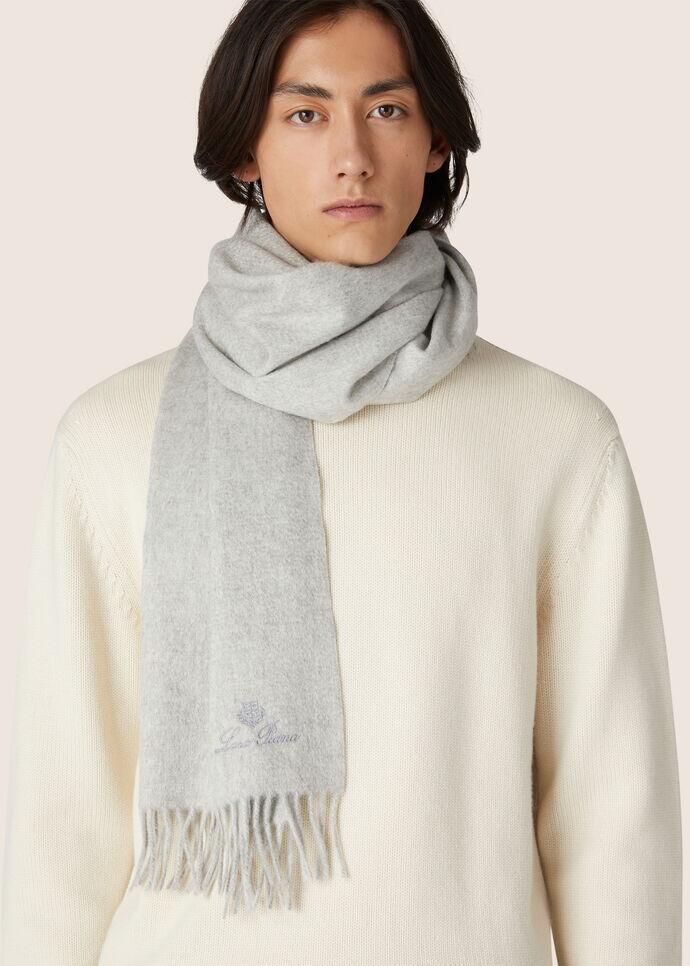Loro Piana Grande Unita Fringed-edge Scarf In Gray