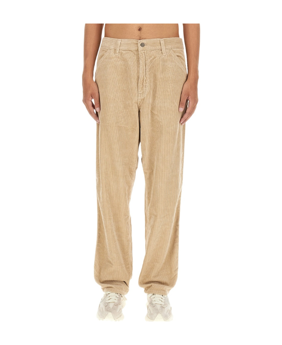 Carhartt Corduroy Trousers With Back And Side Pockets In Nude