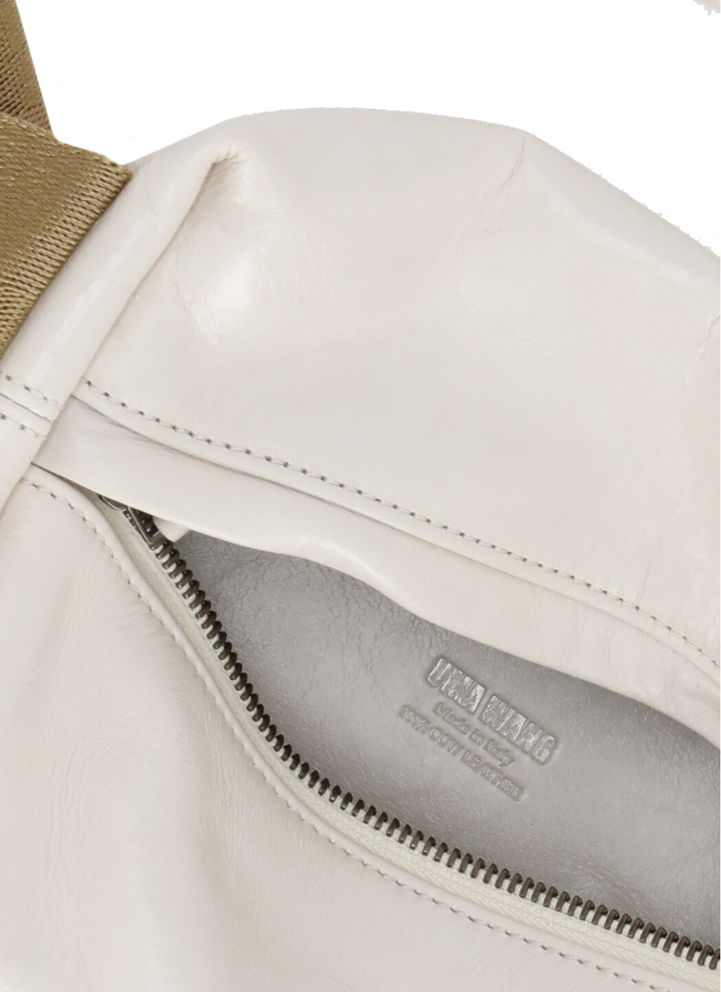 Uma Wang Zippered Shoulder Bag In White