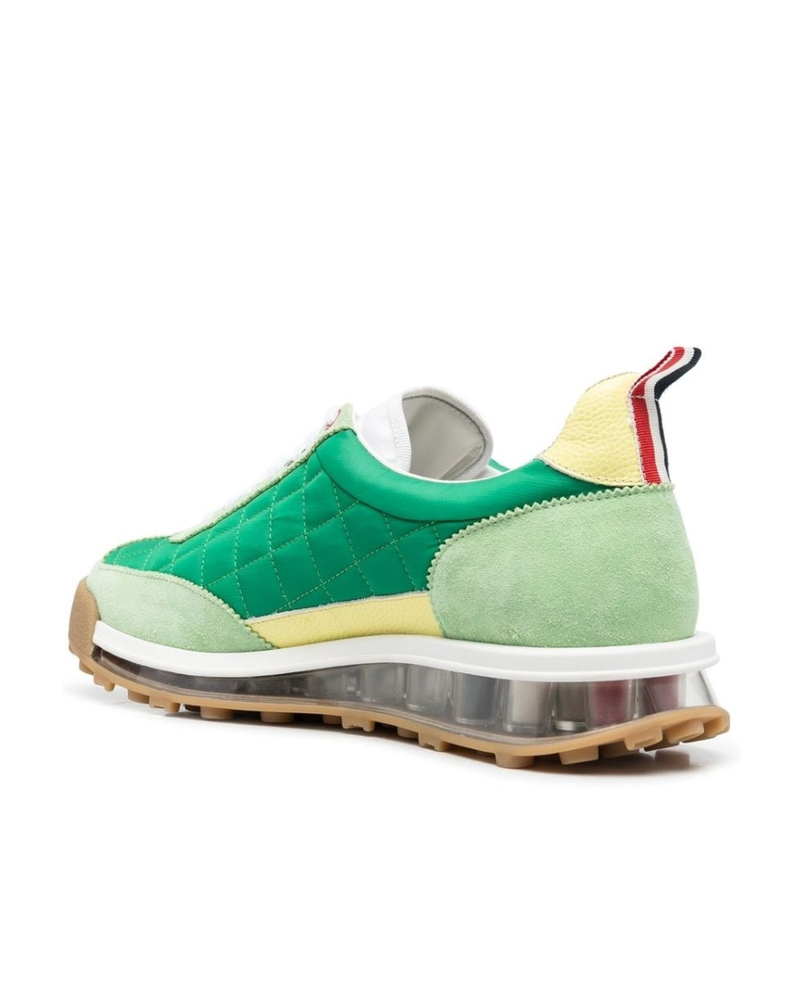 Thom Browne Tech Runner Quilted Sneakers In Green