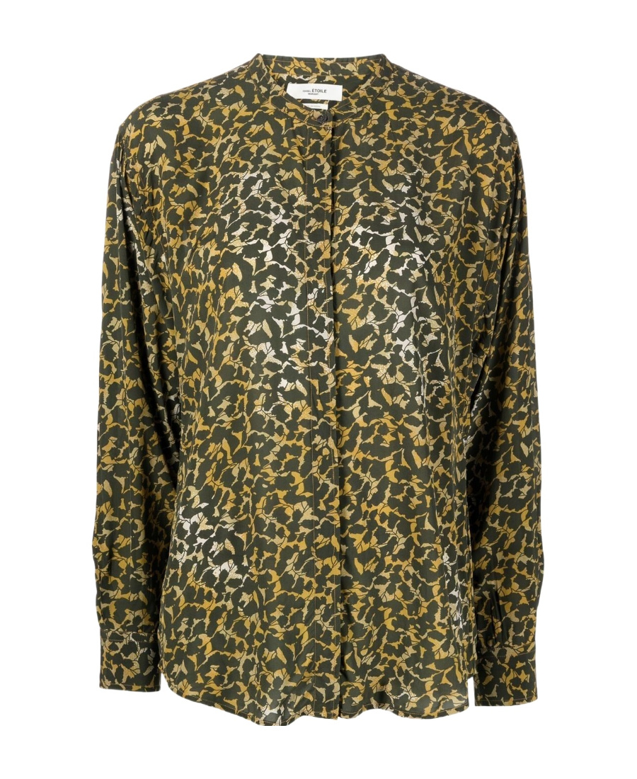 Shop Isabel Marant Étoile Catchell Leaf-print Shirt In Green