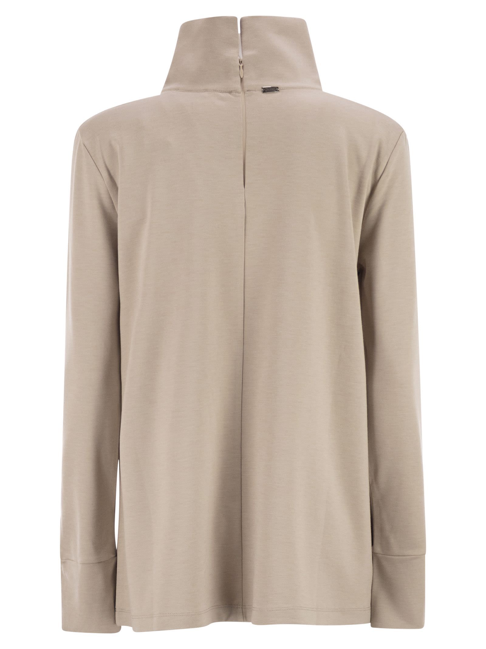 Herno Women High-neck Jumper In Viscose Blend In Gray
