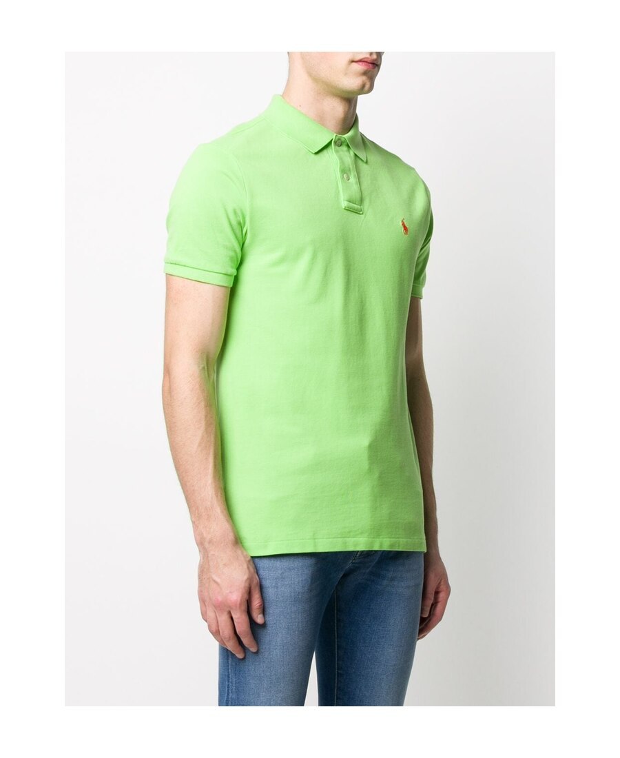 Shop Polo Ralph Lauren Embroidered Logo Polo Shirt In Green